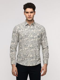 Crocodile - Full Sleeve Beige Shirt for Casual Comfort