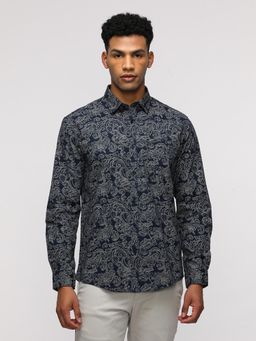 Crocodile - Full Sleeve Navy Blue Shirt for Sporty Elegance