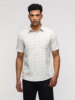 Crocodile - Half Sleeve Blue Checked Shirt for Stylish Comfort