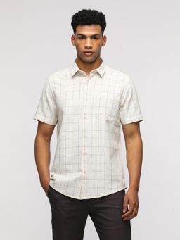 Crocodile - Half Sleeve Red Checked Shirt for Casual Elegance