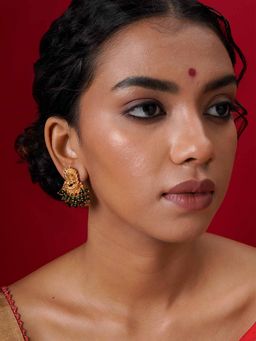 Teejh - Rati Gold Green Earrings