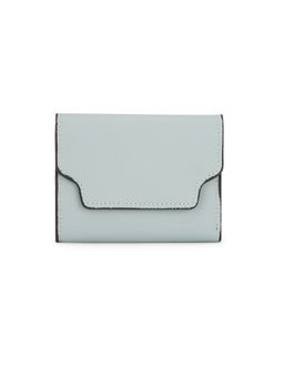 Globus - Blue Vegan Leather Textured Button Closure Bi-Fold Wallet