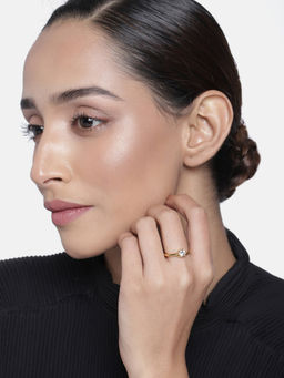 Estele - Gold Plated CZ Gorgeous Ring for Women