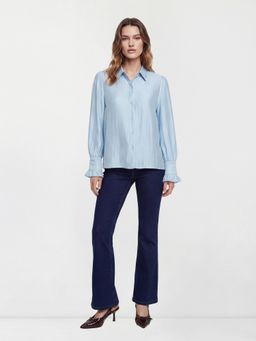 Cover Story - Blue Solid Collared Shirt
