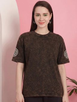 RHINO CULT - Brown Mayan Printed T-Shirt