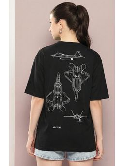 RHINO CULT - Women F22 Raptor Printed Black T-Shirt