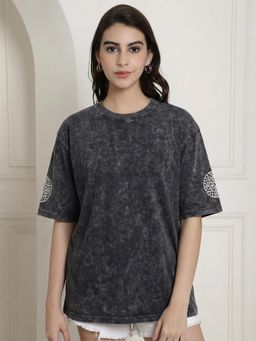 RHINO CULT - Grey Mayan Printed T-Shirt