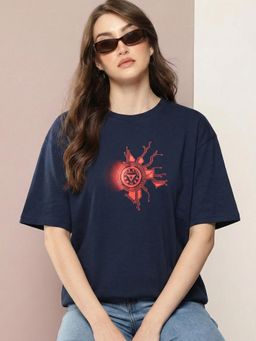 RHINO CULT - Navy Arc Reactor Heart Printed T-Shirt