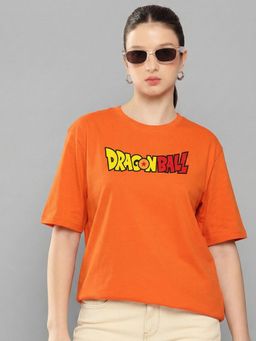 RHINO CULT - Orange Son Goku Power Un Leashed Printed T-Shirt