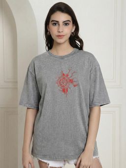 RHINO CULT - Grey Arc Reactor Heart Printed T-Shirt