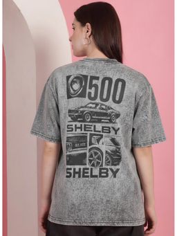 RHINO CULT - Women Grey Printed Oversize T Shirt