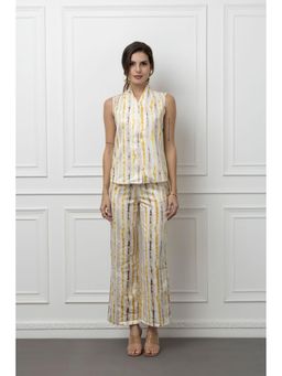 Beatnik - Yellow Printed Straight Co-Ord Set