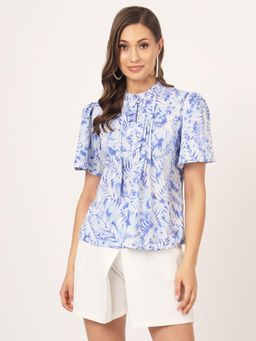 Beatnik - Blue and White Printed Shorts Set