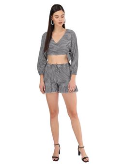 Beatnik - Monochrome Checked Crop Shorts Set