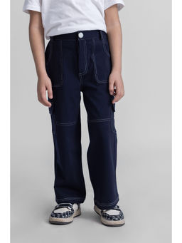 Taffy - Straight Contrast Stitch Detail Cargo Pant