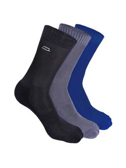 Heelium - Bamboo Crew Socks for Men - 3 Pairs - Blue Black Grey - Odour Free