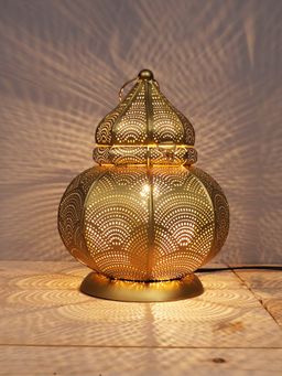 Homesake - Moroccan Table Lamps Metal Engraved Golden