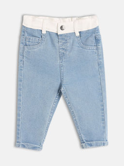 MINI KLUB - Blue Cotton Solid Denim Jeans
