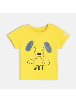 MINI KLUB - Yellow Cotton Printed T-Shirt