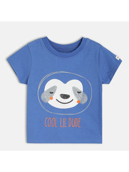 MINI KLUB - Blue Cotton Printed T-Shirt