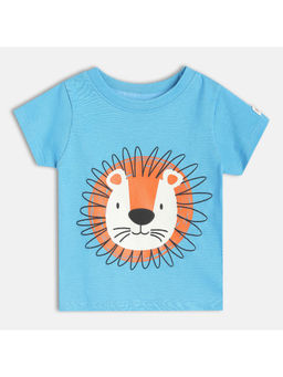 MINI KLUB - Blue Cotton Printed T-Shirt