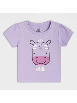 MINI KLUB - Purple Cotton Printed Knit T-Shirt