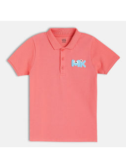 MINI KLUB - Pink Cotton Solid Polo T-Shirt