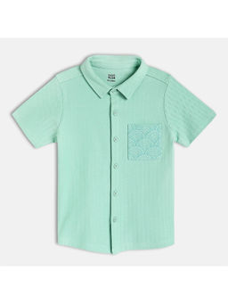 MINI KLUB - Green Cotton Solid Shirt