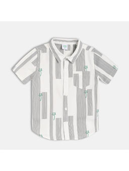 MINI KLUB - White Cotton Printed Shirt