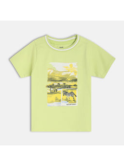 MINI KLUB - Green Cotton Printed T-Shirt