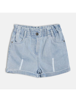 MINI KLUB - Blue Cotton Solid Shorts