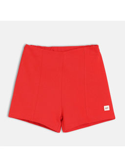 MINI KLUB - Red Cotton Solid Shorts