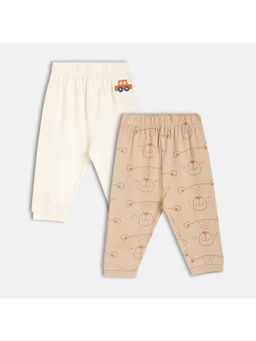 MINI KLUB - Cotton Cartoon & Car Printed Knit Joggers (Pack Of 2)