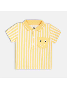 MINI KLUB - Yellow Cotton Striped Polo T-Shirt