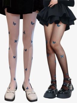 Secrets By ZeroKaata - Multi-Color High Waist Summer Pantyhose Stockings (Pack of 2)