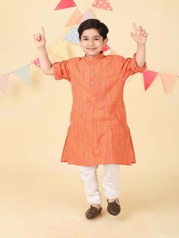 Fabindia - Orange Cotton Long Kurta