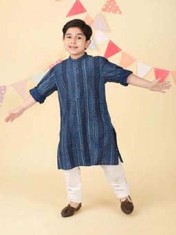 Fabindia - Indigo Cotton Dabu Printed Long Kurta
