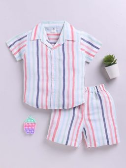 Clt.s - Multi-Color Striped Short Sleeves Shirt & Shorts