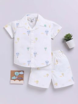 Clt.s - White Hot Air Balloon Print Shirt & Shorts