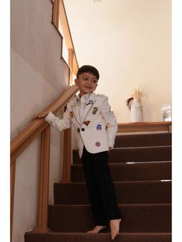 Funny Bones - Avenger Mode Blazer & Pant with Shirt, Bow (Set of 4)