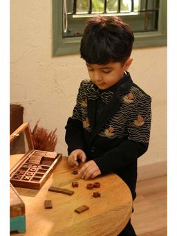 Funny Bones - Ocean Voyage Blazer & Pant with Shirt, Bow (Set of 4)