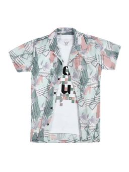 CAVIO - Boys Printed Shirt And Regular Fit T-Shirt