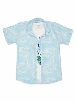 CAVIO - Boys Blue Shirt And Regular Fit T-Shirt