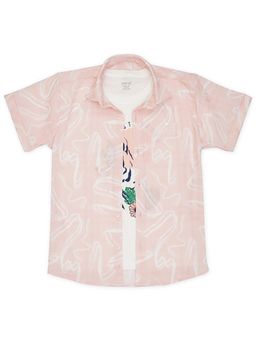 CAVIO - Boys Peach Shirt And Regular Fit T-Shirt