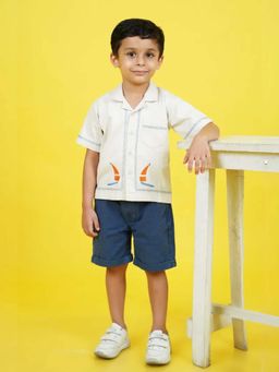 ZACH & KIKI - Formal Blue Shorts with Belt