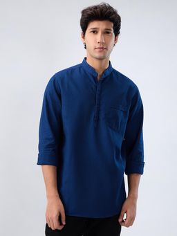 Spykar - Men Blue Solid Regular Fit Shirt