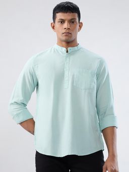 Spykar - Men Mint Green Solid Regular Fit Shirt