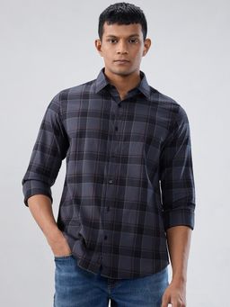 Spykar - Men Grey Checks Regular Fit Shirt