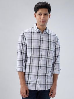 Spykar - Men Grey Checks Regular Fit Shirt