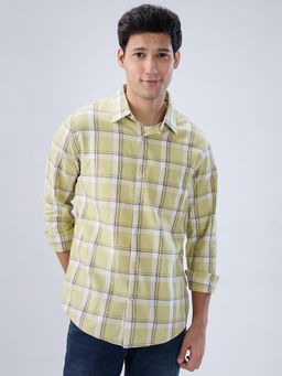 Spykar - Men Yellow Checks Regular Fit Shirt